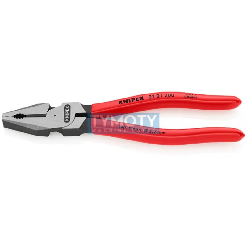 KNIPEX 02 01 200 Silové kombinované kliešte, plastové návleky, fosfátované na čierno, 200 mm
