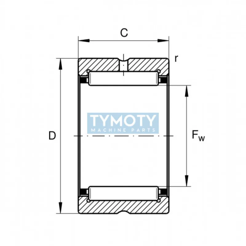 INA NK 22/20-XL ihlové ložisko bez vnútorného krúžku