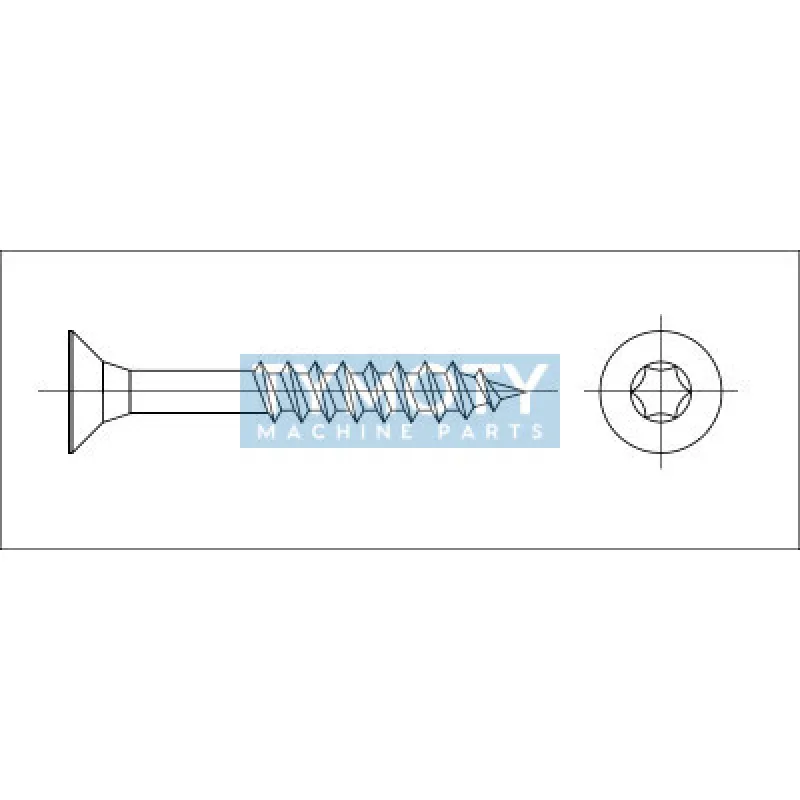 Vrut zápustný TORX 3,5x35 zinok žltý, časť.závit