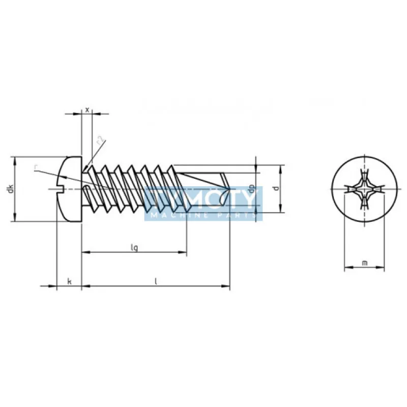 Skrutka TEX phillips DIN 7504N 3,5x25 nerez A2