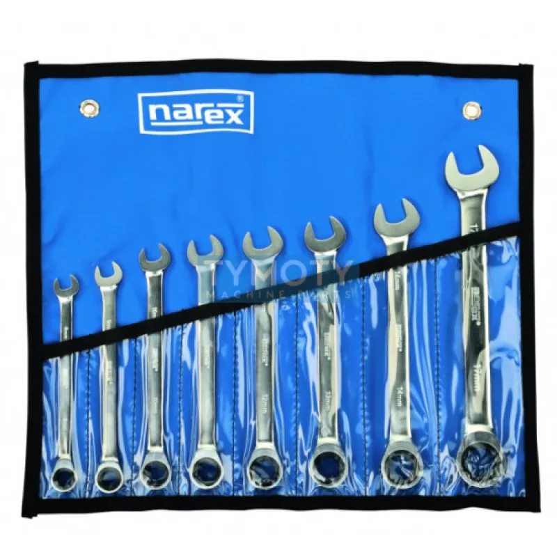 Súprava očkoplochých račňových kľúčov 8 ks 8-17 mm vinylové puzdro DIN 3113 , NAREX 443000594