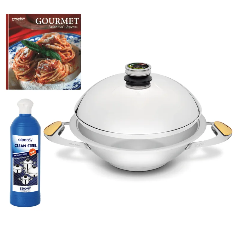 Zepter WOK panvica s pokrievkou 30 CM, OBJEM 4,5L