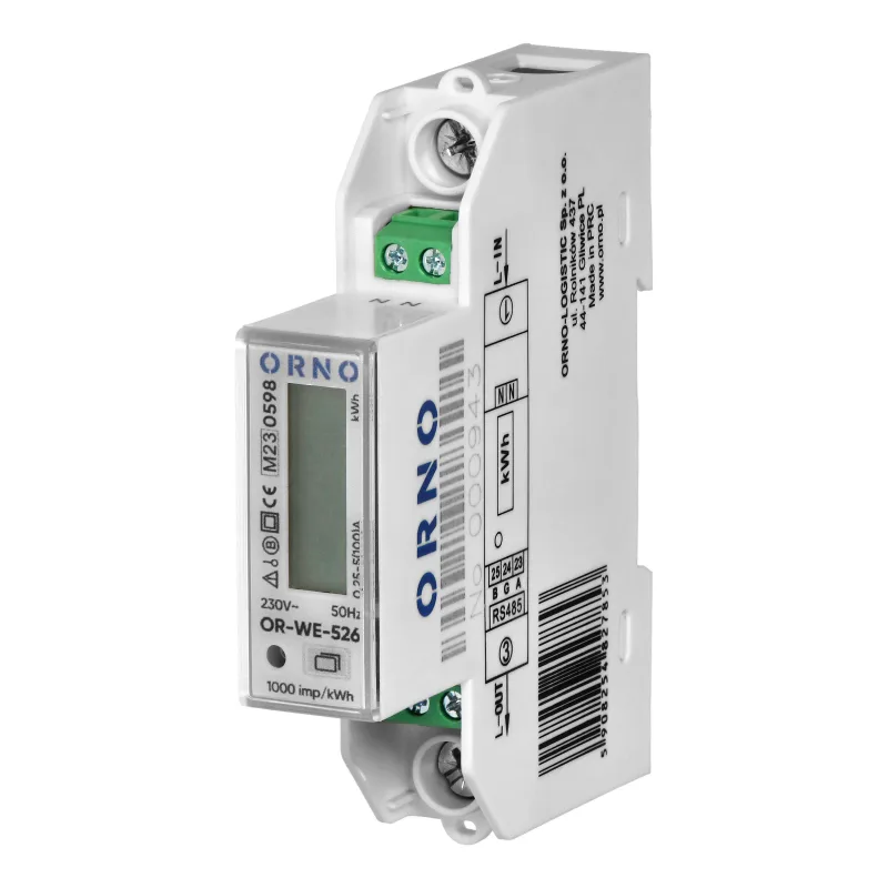 ORNO Elektromer jednofázový na DIN lištu OR-WE-526 100A RS-485 Modbus multi-tarif obojsmerný MID