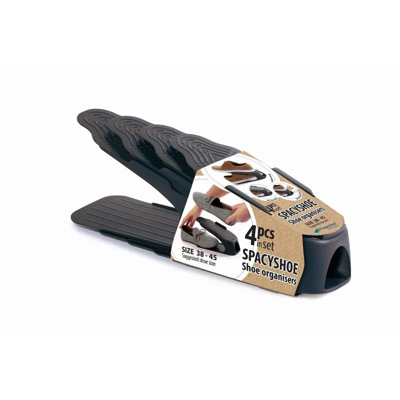 Prosperplast s.r.o. Sada organizérov na topánky veľkosť 38-45 farba antracit v balení 4 kusy