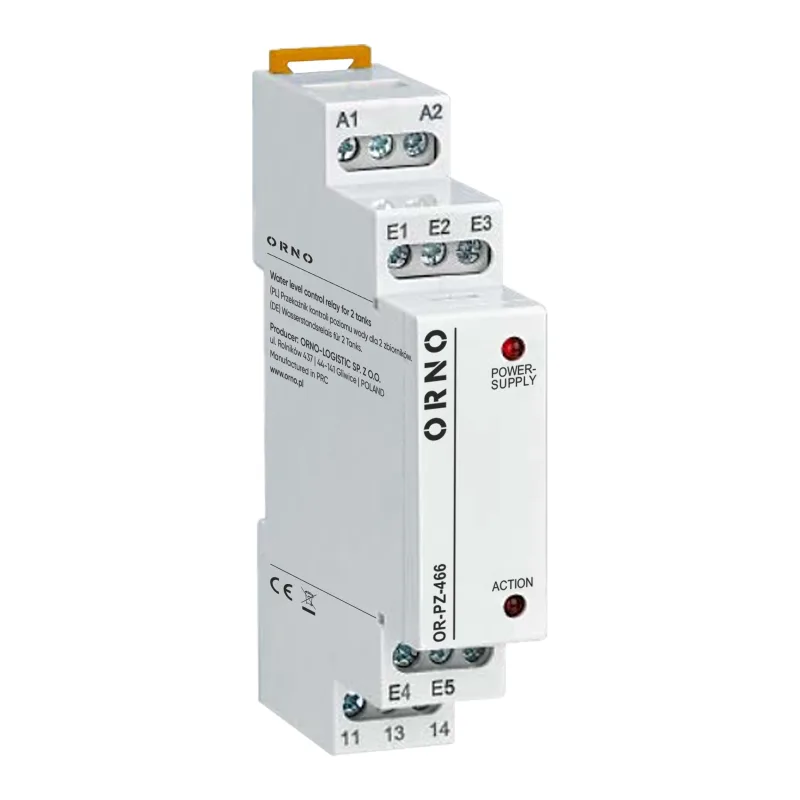 ORNO Hladinové relé pre dve nádrže 2 prepínacie kontakty 24-240VAC/DC OR-PZ-466