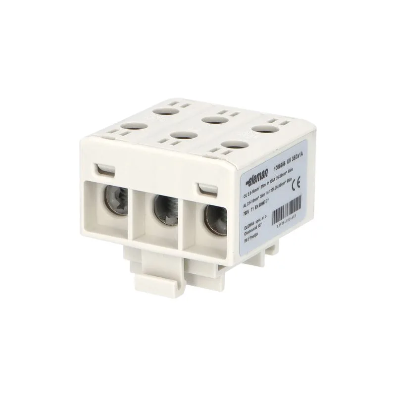ELEMAN Svorka univerzálna trojitá UK 35/3x1 A, 135A, 3x35mm2 3pól, AL/CU, krytá, sivá, na DIN