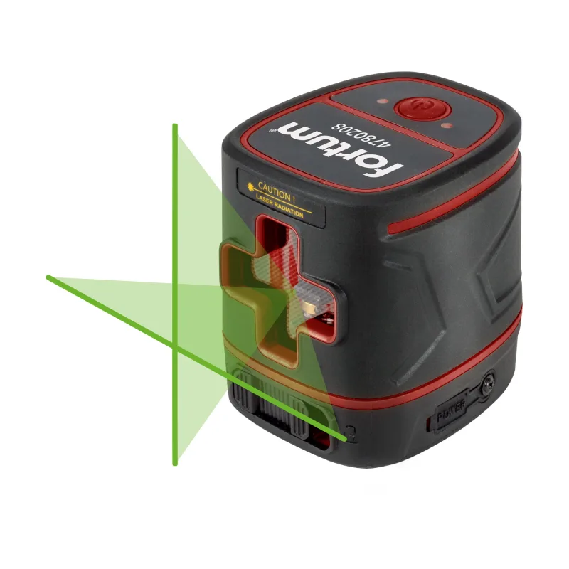 Laser líniový, krížový samonivelačný, zelený, 1H1V, Li-ion akumulátor, FORTUM 4780208
