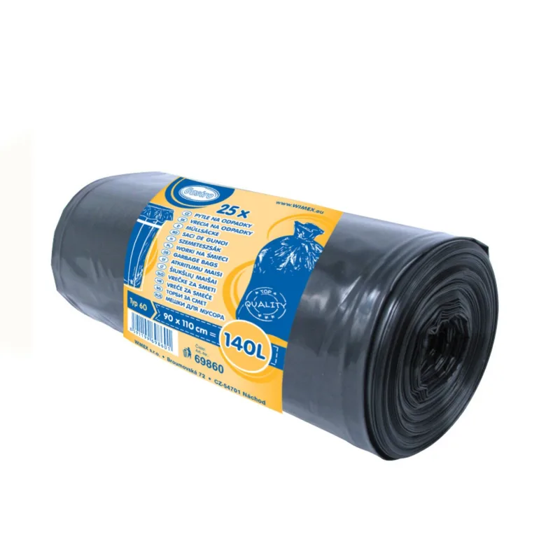 Pytle na odpadky 140 l černé 90 x 110 cm (Typ 60) [25 ks] (69860 - 7C, P1)