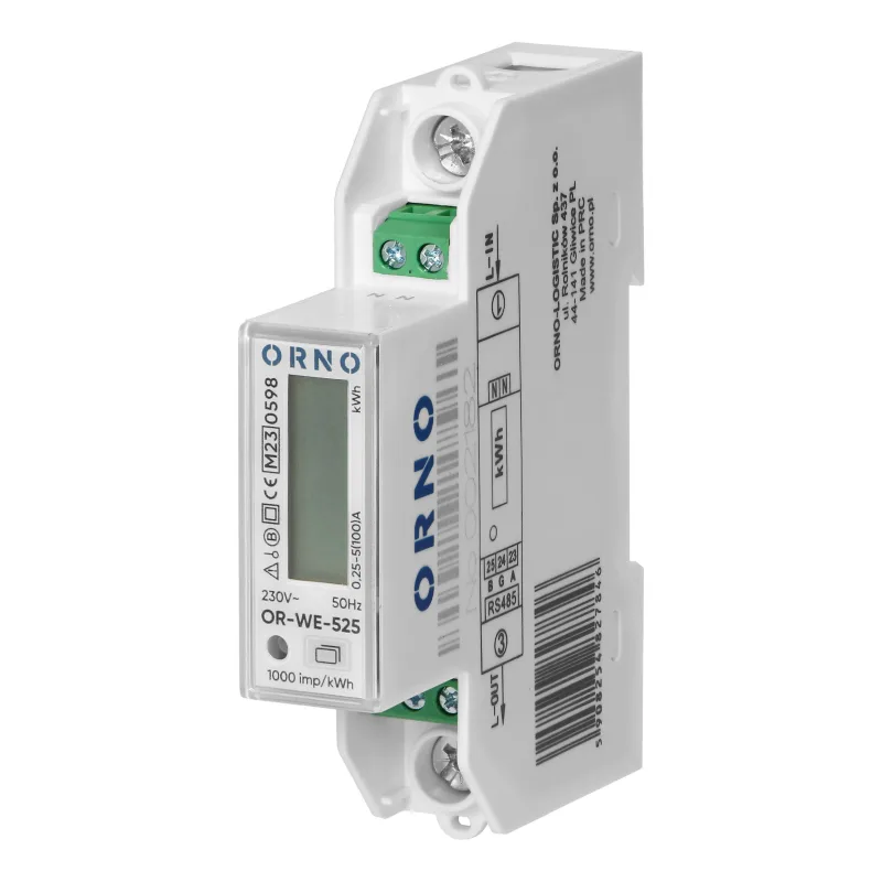ORNO Elektromer jednofázový na DIN lištu OR-WE-525 100A RS-485 Modbus multi-tarif MID