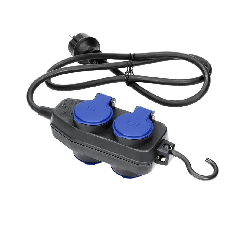 ORNO Závesný predlžovací kábel 4 x zásuvka 230, kábel 5m H05RR-F 3x1.5 mm2 guma plus háčik