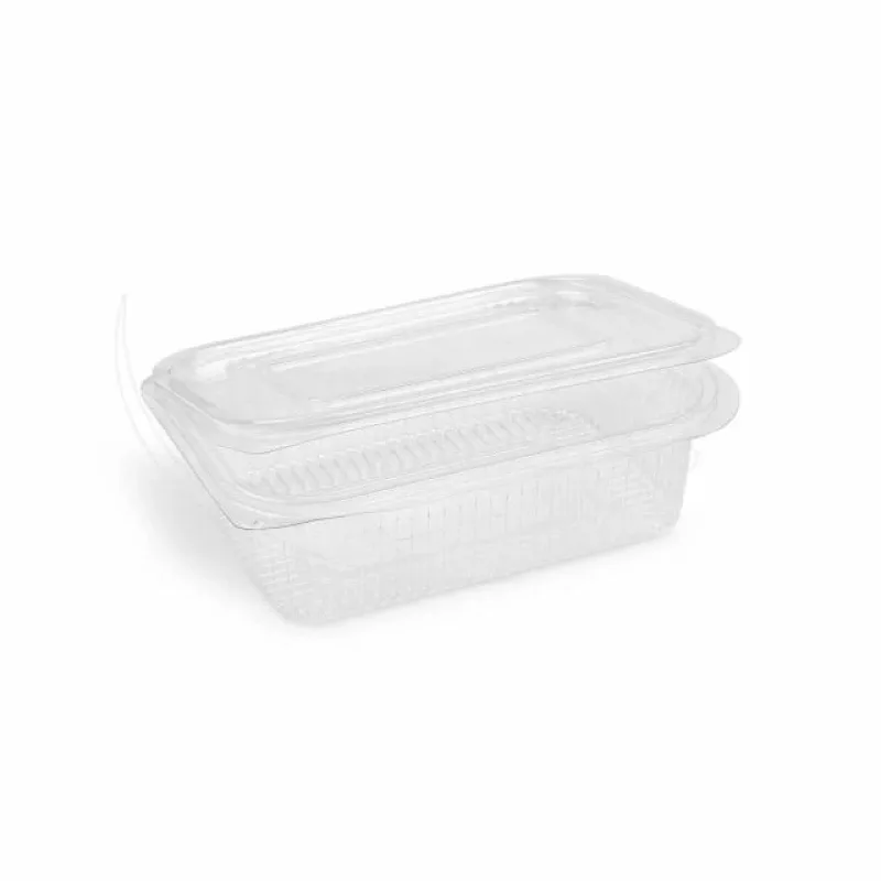 NEPOSÍLÁME - Miska hranatá průhledná s integrovaným víčkem 750 ml (rPET) [50 ks] Pouze osobní odběr (77707)