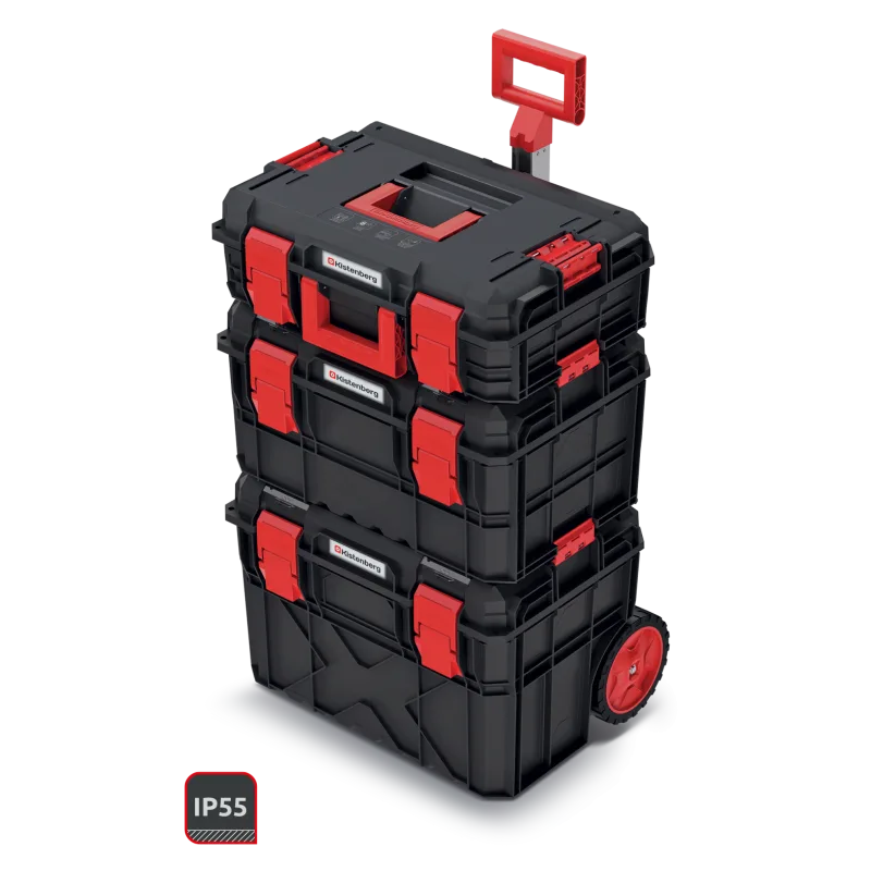 Kistenberg Sada kufrov na náradie a organizérov X BLOCK PRO 546x380x870 transportné kolieska KXBS604095-S411
