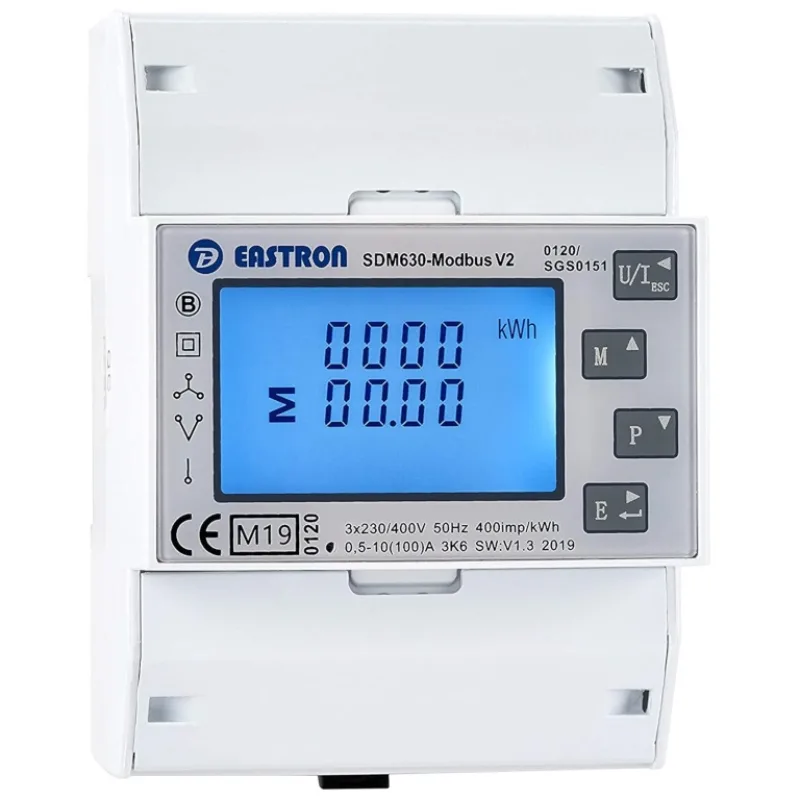 Elektromer 3F na DIN lištu trojfázový EASTRON SDM630MCT V2 X/5A MID Modbus-RTU polopriamy