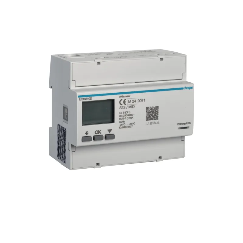 Hager Digitálny elektromer 3F, 2Tar, priamy do 125A, M-Bus, MID ECM310D