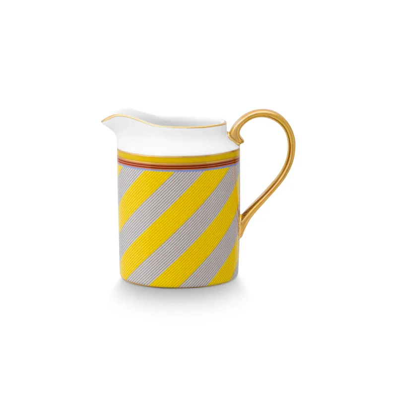 Pip Studio Pip Chique Stripes mlékovka 260ml, žlutá