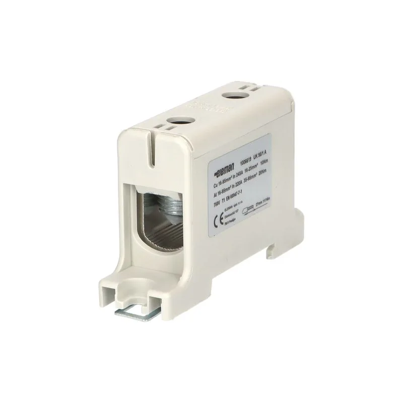 ELEMAN Svorka univerzálna UK 95/1 A, 245A, 1x95mm2 1pól., AL/CU, krytá, sivá, na DIN a Montážnu dosku
