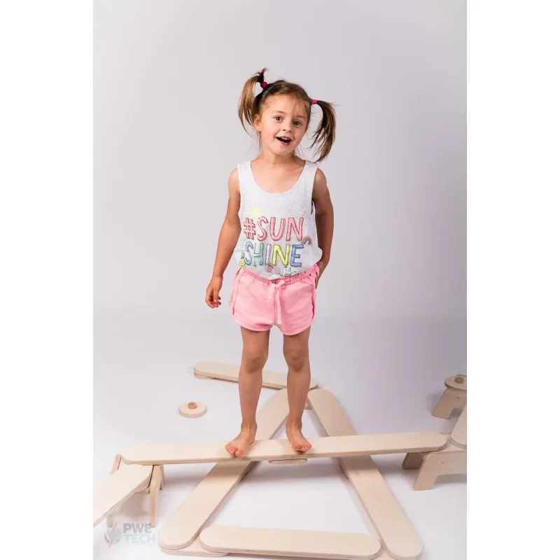 DAPAL Montessori balančná dráha Set balančných dosiek prírodných 1120 × 240 × 170 mm