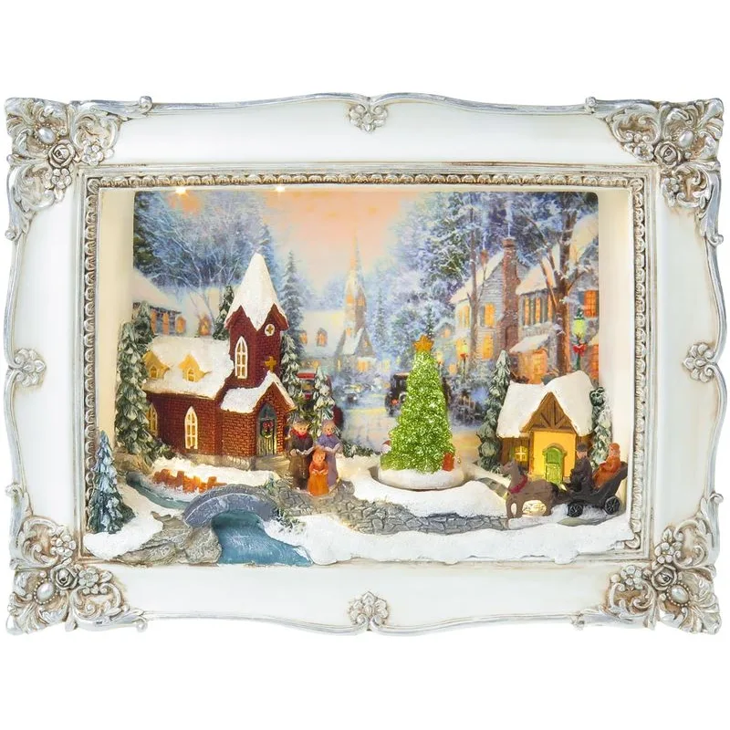 Vianočná dekorácia Vianočný obraz, LED, 3D, 28,5x21,2 cm