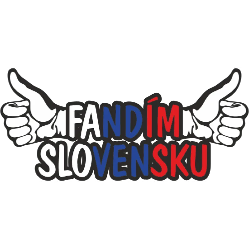 Slovensko nálepka (Fandím Slovensku) - rôzne rozmery - SKLADOM
