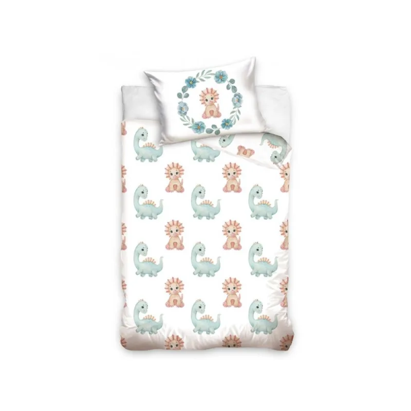 Obliečky do postieľky Dobrú noc Dino 100x135/40x60 cm