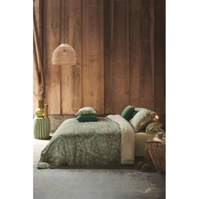 Pip Studio perkálové povlečení Kyoto Nights zelené 200x200 + 2x 70x90 cm