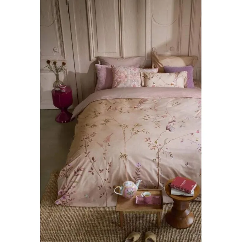 Pip Studio perkálové povlečení Bamboo Blossom béžový 140x200 + 70x90 cm