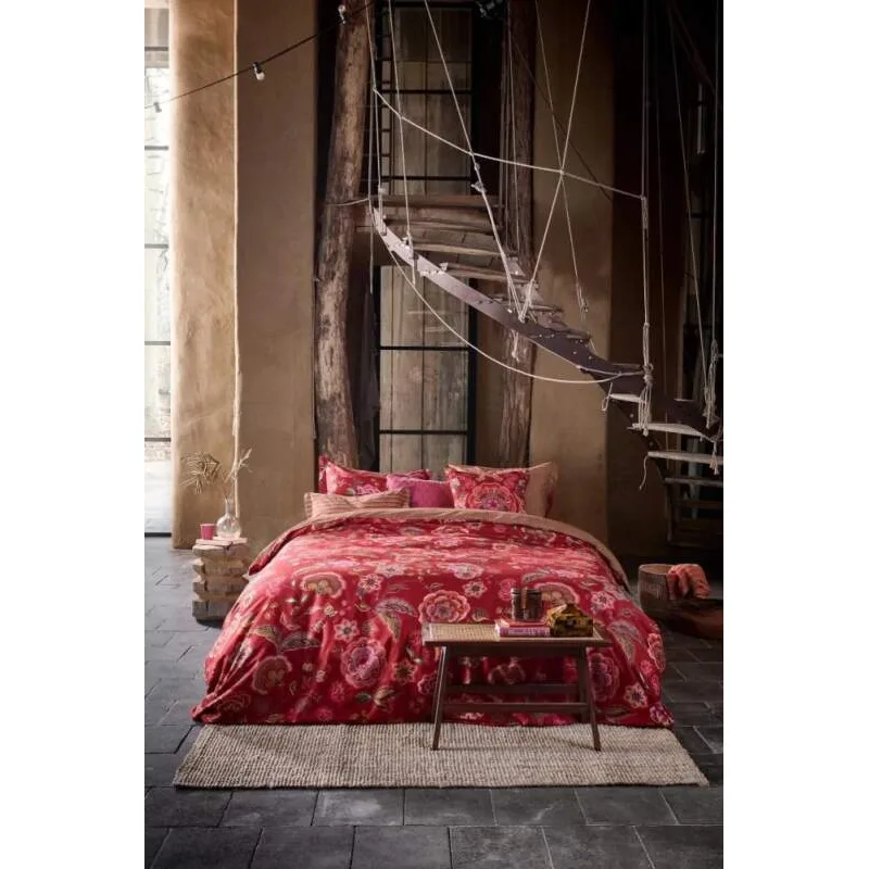 Pip Studio povlečení z broušeného kepru Matata červené 140x200 + 70x90 cm