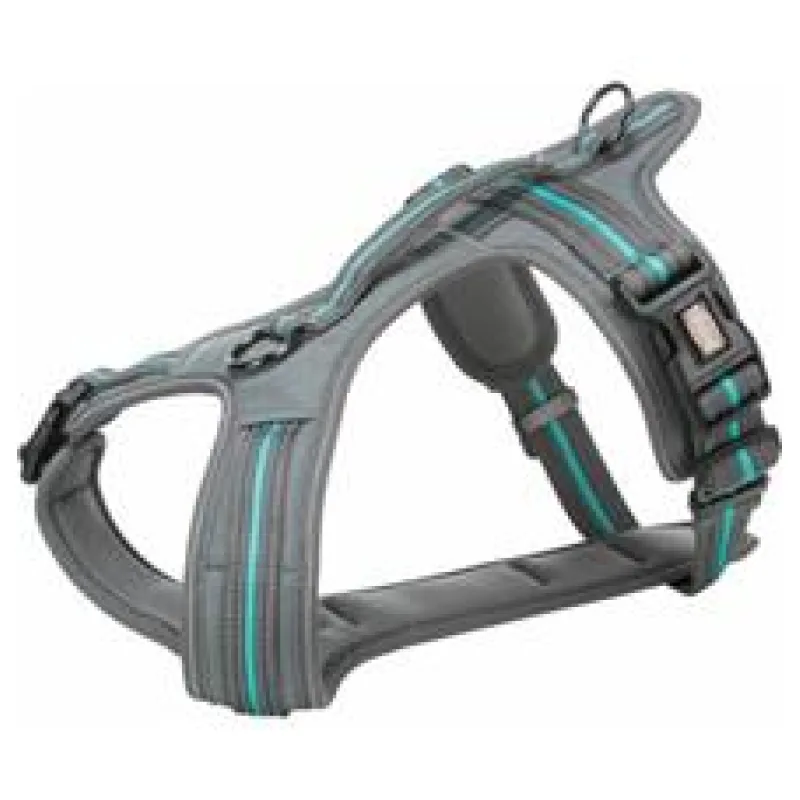 FUSION cestovní postroj - grafit/oceán S-M:45-54cm/20mm