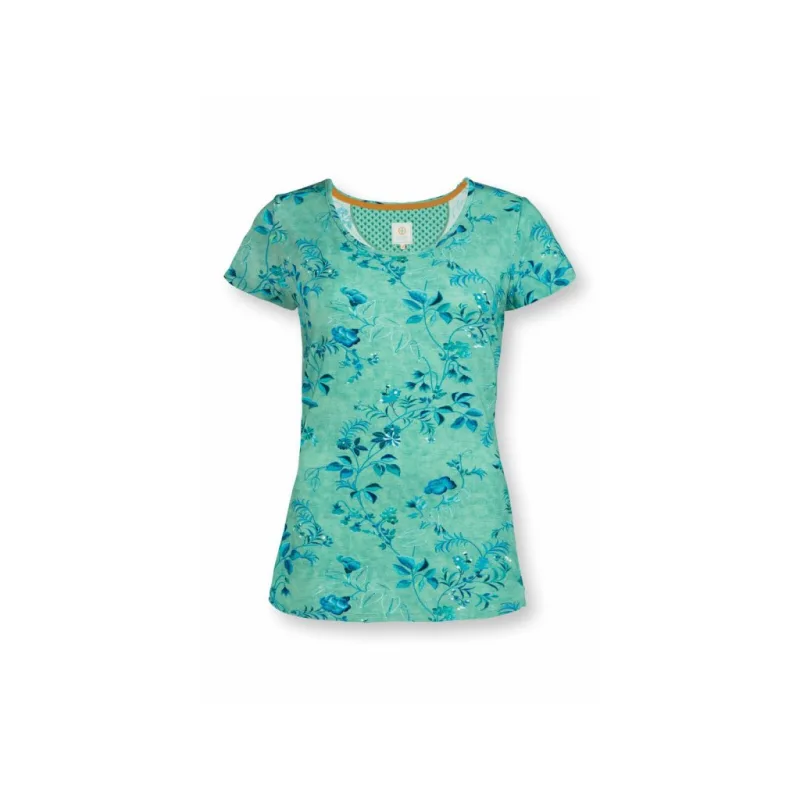 Pip Studio Tilly triko s krátkým rukávem Tokyo Blossom, zelené