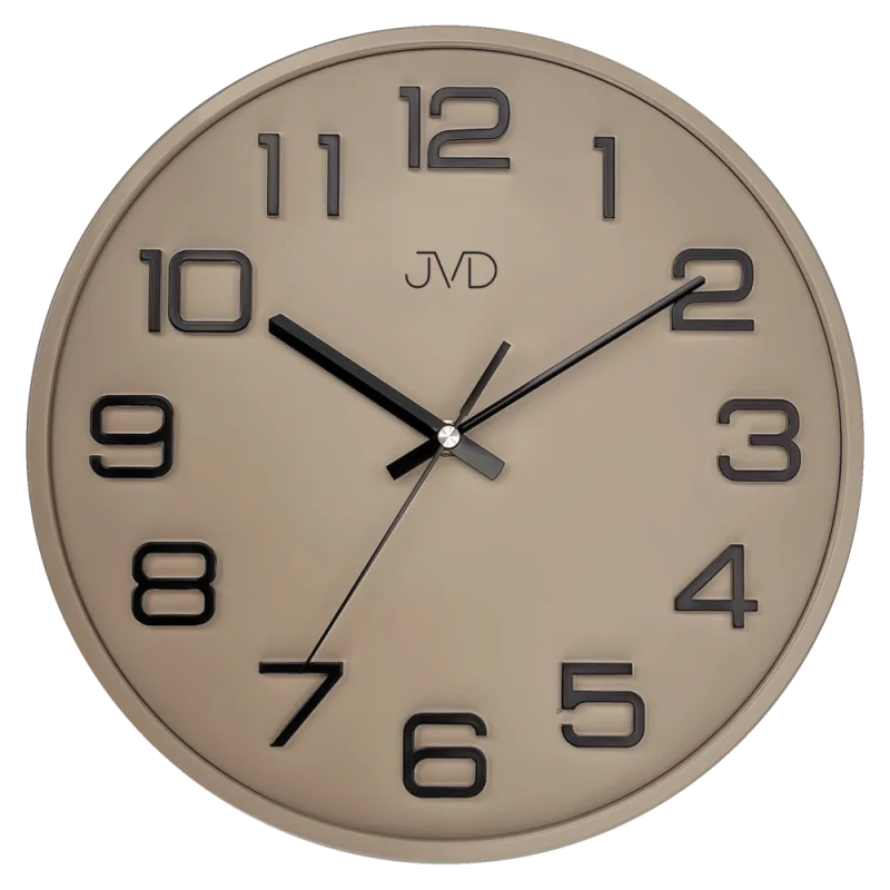 JVD Plastové hnědé pastelové nástěnné tiché netikající hodiny JVD HX2472.11