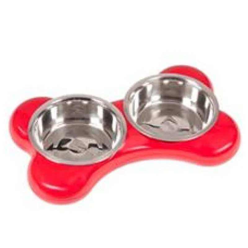 Karlie-Flamingo Miska nerez KOST 2x1500ml/49x30x10cm/červená