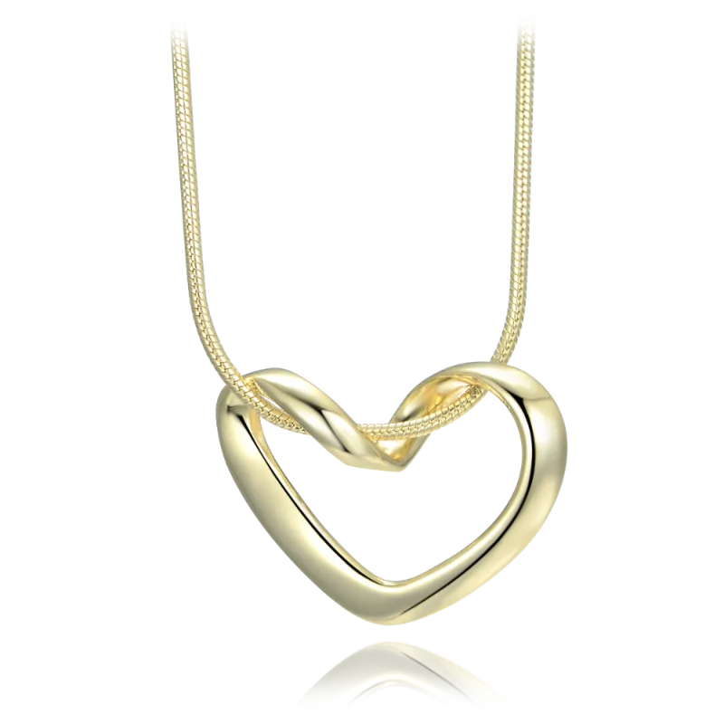 MINET Pozlacený stříbrný náhrdelník srdce JMAN0614GN45