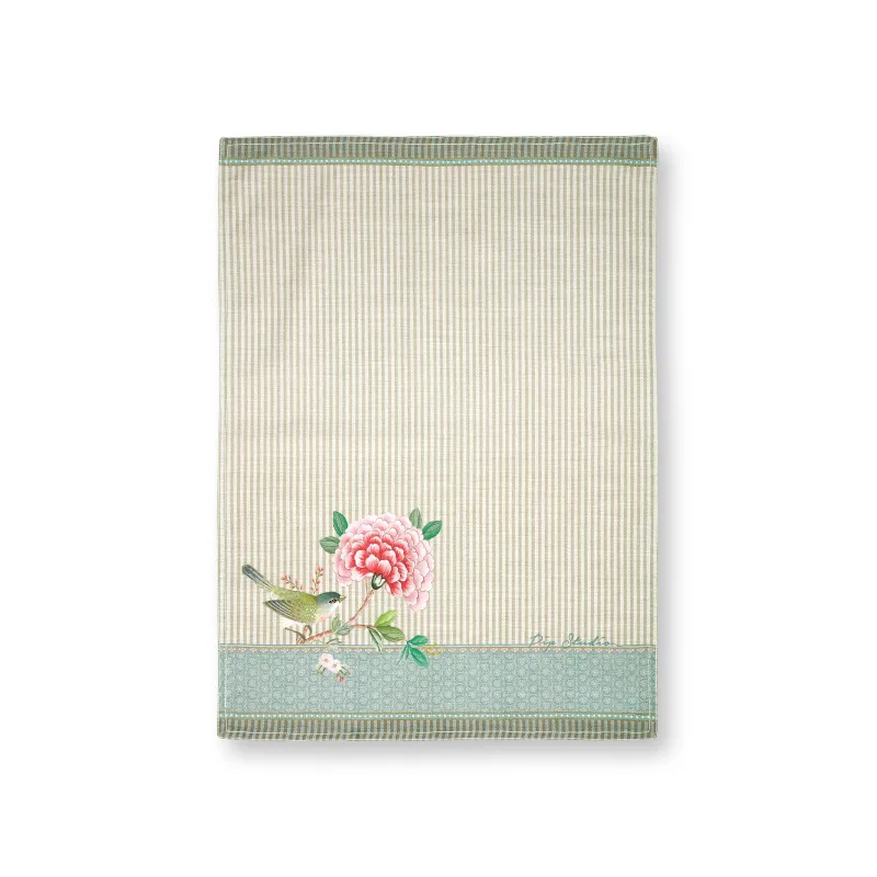 Pip Studio Blushing Birds utěrka 50x70cm, khaki