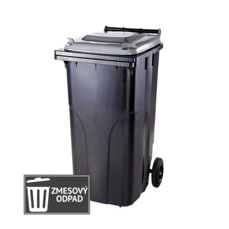 MEVA Plastová popolnica 120l čierna 0004-3-8