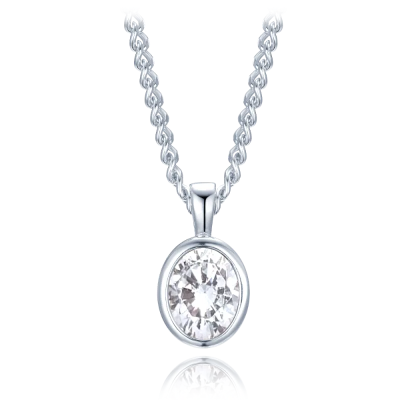 MINET Luxusní stříbrný náhrdelník s bílým zirkonem JMAS0274SN45