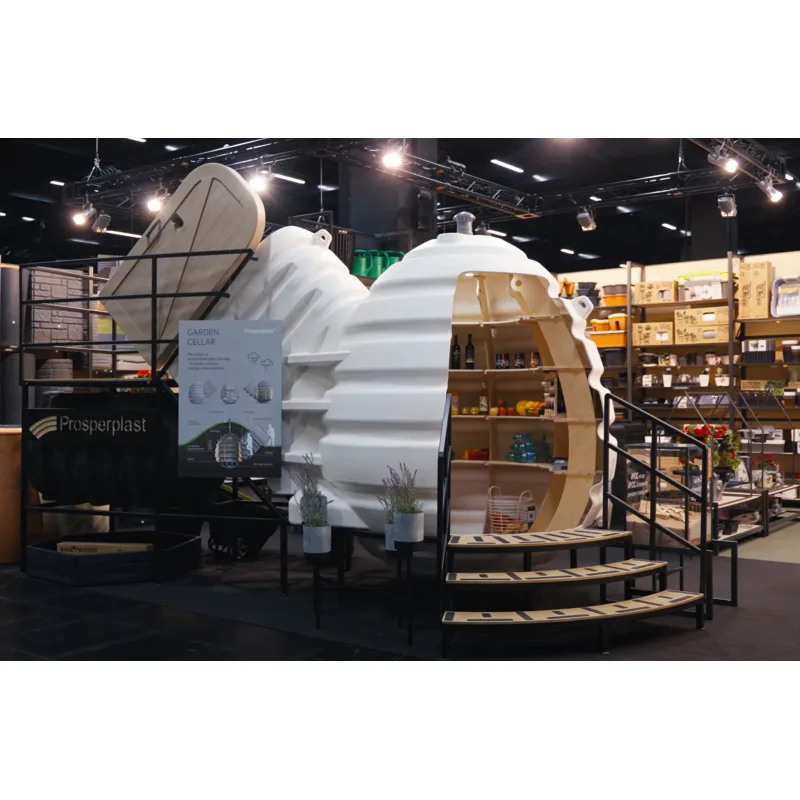 Prosperplast s.r.o. Podzemná plastová monolitická pivnica OVO ROV-4C svetlo šedá 7,5 m3 kompletne zariadená 5905197574516