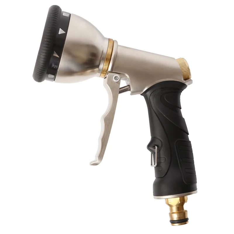 Pumpa,a.s. Mosadzná záhradná pištoľ na hadicu 9 funkcií napojenie cez rýchlospojku