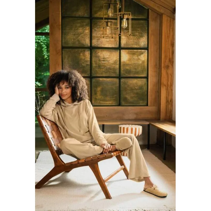 Pip Studio Tamari sametová mikina s kapucí, béžová