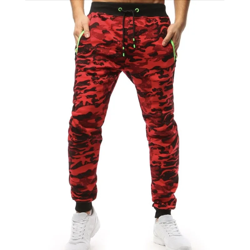 Pánske tepláky červené maskáčové Dstreet UX3510 L