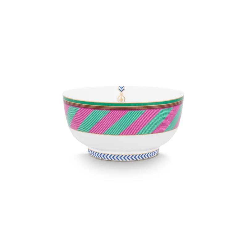 Pip Studio Pip Chique Stripes miska ∅15.5cm, růžovo-zelená