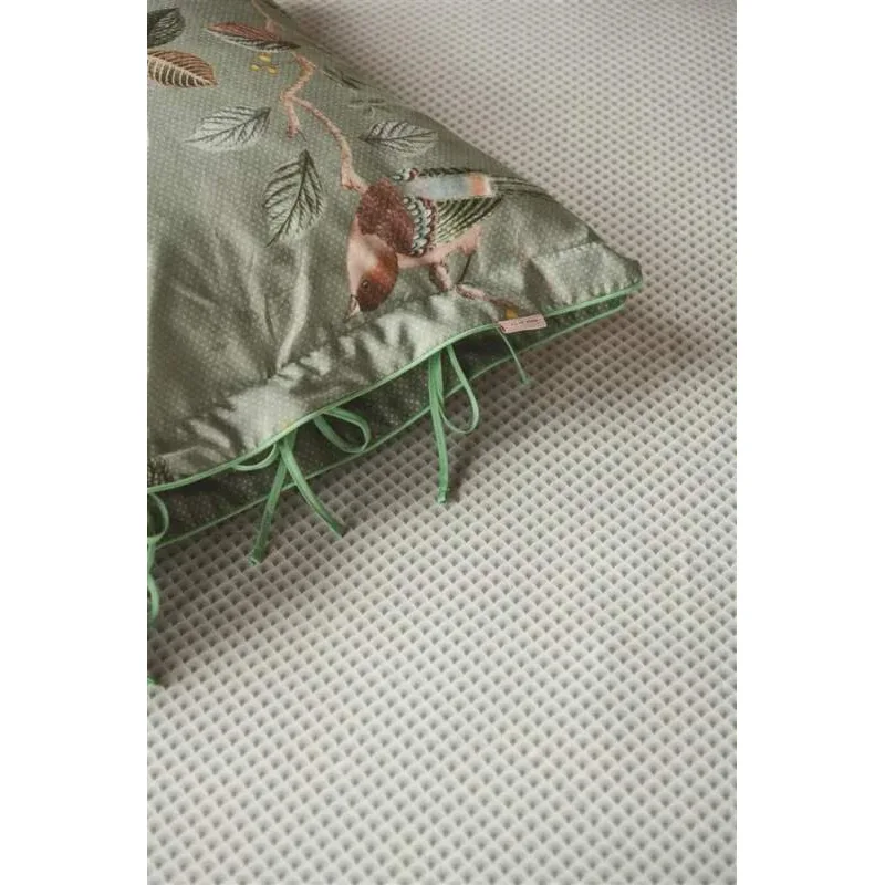 Pip Studio perkálové prostěradlo Suki 90x200 cm, šedo-zelené