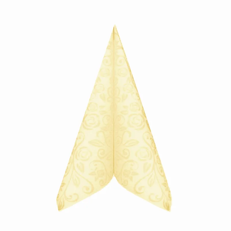 Ubrousky PREMIUM "dekor R" z netkané textilie béžové 40 x 40 cm [50 ks] (89209 - E12A)