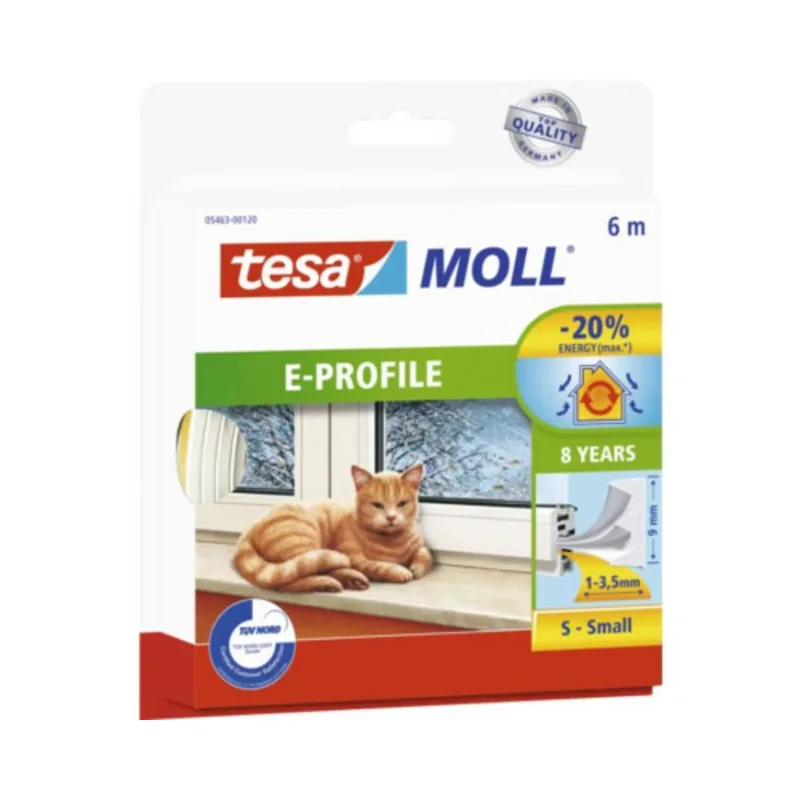 Tesnenie tesa profil E, biele, L-6 m