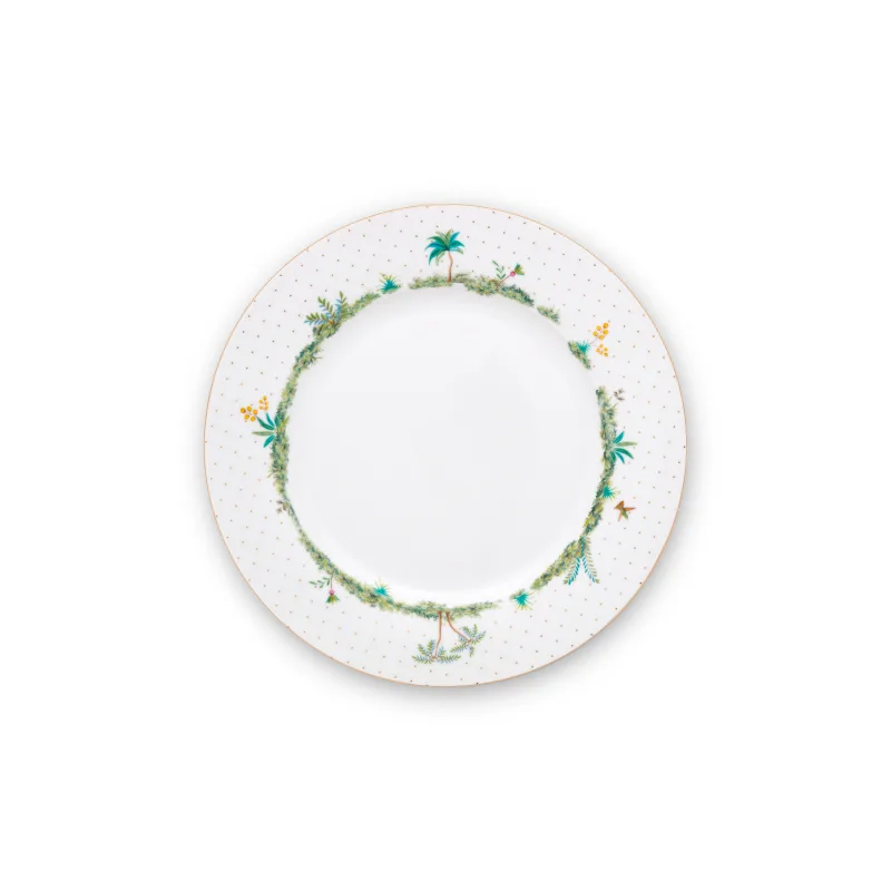Pip Studio Jolie dots gold, talíř ∅26,5cm, bílý