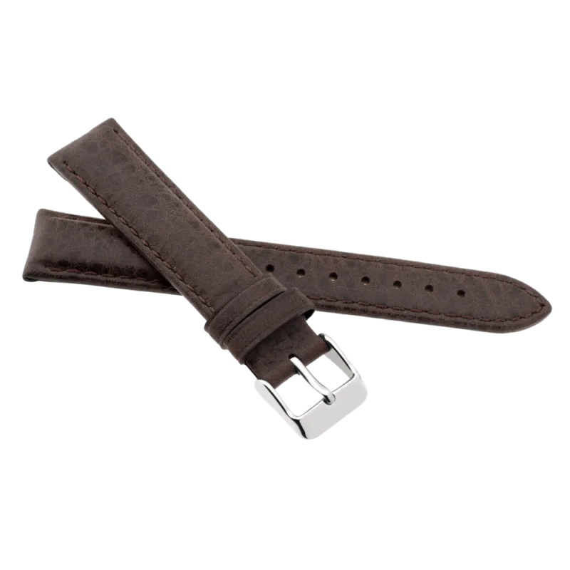 JVD Kožený unisex hnědý řemínek na hodinky R41501/22