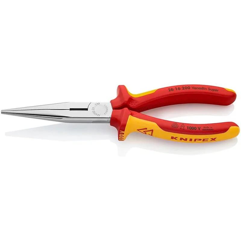 Kliešte KNIPEX 26 16 200 – 200 mm, polgulaté, rovné, úzke, CrV, VDE