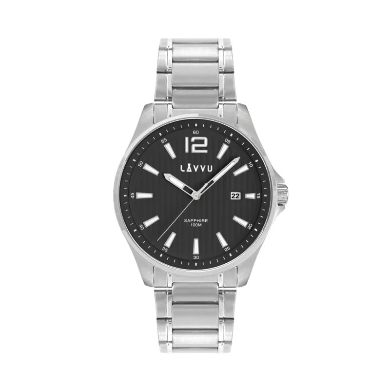 Pánské hodinky se safírovým sklem LAVVU NORDKAPP Black LWM0162