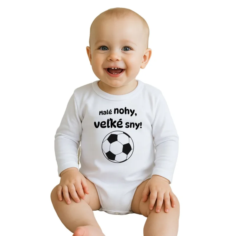 Detské body s potlačou New Baby Malé nohy, veľké sny!