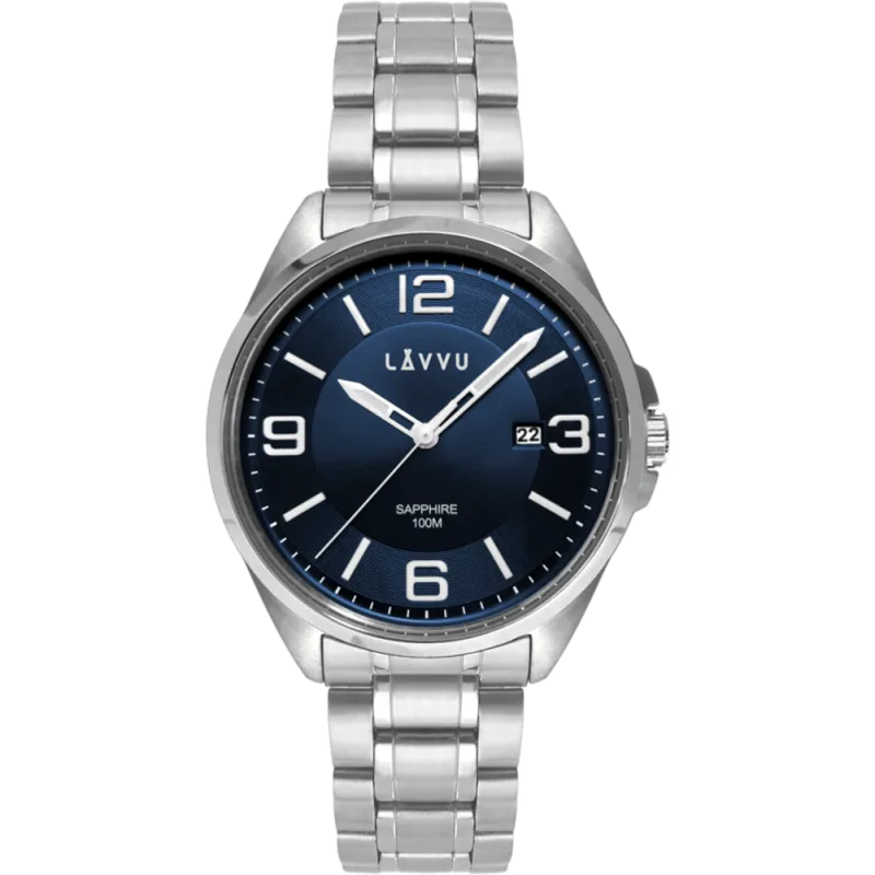 LAVVU Pánské hodinky se safírovým sklem HERNING Blue LWM0091
