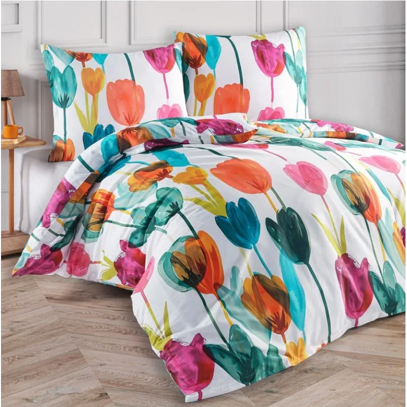 Saténové obliečky Tulipi 140x200/70x90 cm